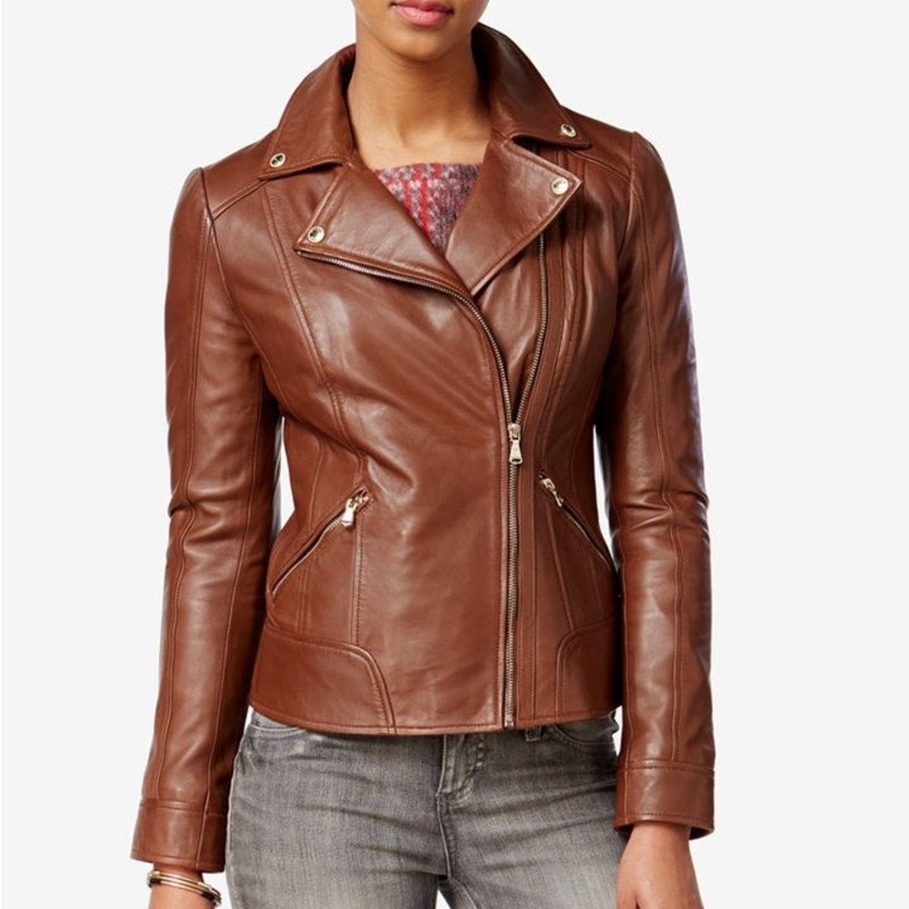 Guess Brown Leather Jacket